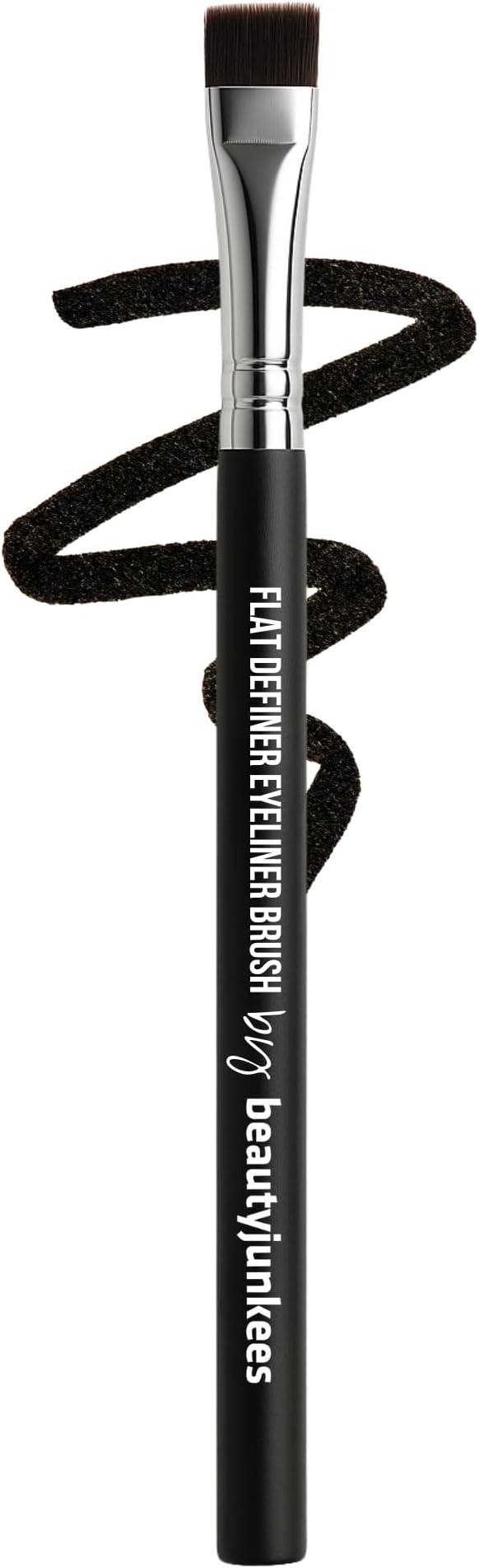 Beauty Junkees Flat Eyeliner Brush - Professional Precision Makeup Brush for Sharp Eye Liner, Eyebrow Shaping & Concealer Application