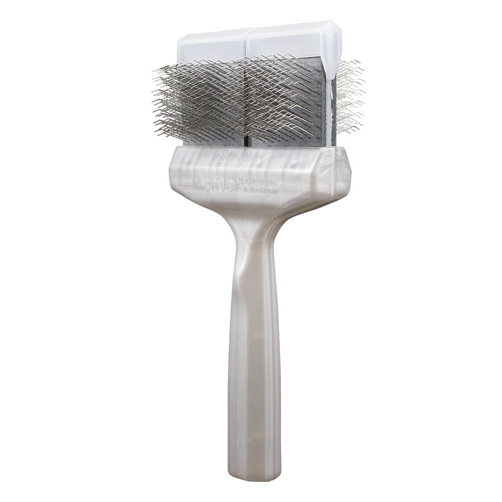 Coat Grabber STARK - Finishbürste für Hunde und Katzen mit Langhaar & Dichter Unterwolle (9cm) - Haarbürste