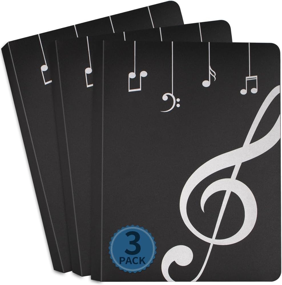 Music Folder Sheet Music Folders Binder 6 Pack Bulk Music Choral Storage Holder Band Folder (6)