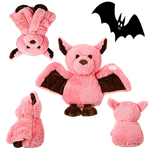 Cuddly 11 Inch Plush Bat Stuffed Animal Halloween Stuffed Animal Plush Toy Plush Animal Doll Bedtime Toys Birthday Xmas Furry Gifts For Children Kids Baby Toys (Pink, 11 Inch) #TOP2