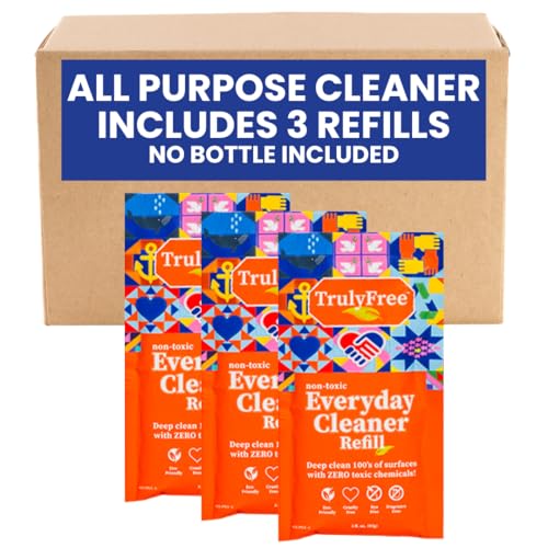Truly Free Everyday Cleaner - Multipurpose Cleaner Spray, Kitchen Counter Cleaner, Natural Cleaning Products, Multi-Surface Household Solution - Pack of 3