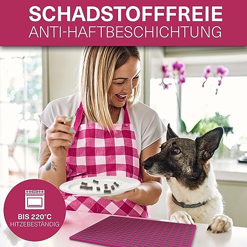 YAVA® Mini Knochen (2cm) Backmatte Hundekekse, Premium Silikon Backmatte für Hundeleckerli, Leckerli Backmatte für Hunde, Backmatten für Hundeleckerlies, Backform, Pralinenform, BPA-frei (Bordeauxrot)