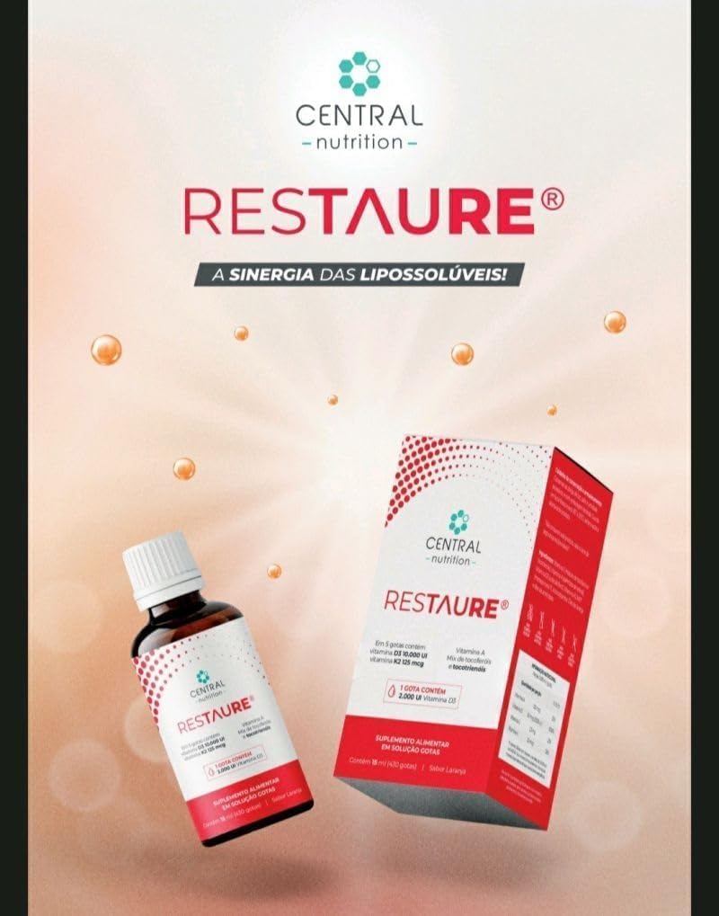 Restaure Central Nutrition Suplemento Vitamínico Sabor Laranja 15ml com Vitaminas A, E, D3 e K2 em promoção! Veja a oferta e mais achadinhos de Vitaminas & Suplementos 3 Hoje é o melhor dia para comprar Restaure Central Nutrition Suplemento Vitamínico Sabor Laranja 15ml com Vitaminas A, E, D3 e K2 com aquele preço maroto! Promoção! Aproveite a oferta! 3