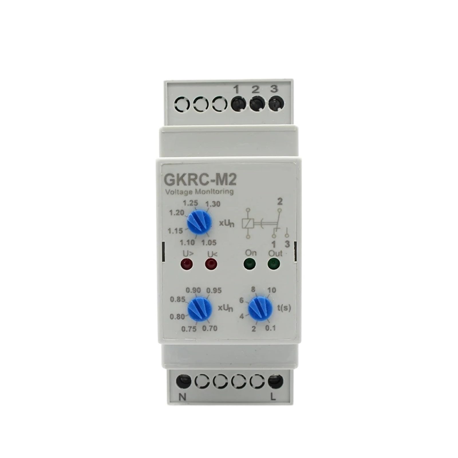 NWPNLXEA Triple Phase Voltage Monitoring Relay Protector 220VAC 8A 3P Over Under Voltage Phase Failure Relay Device Reset Time 0.1s-1s