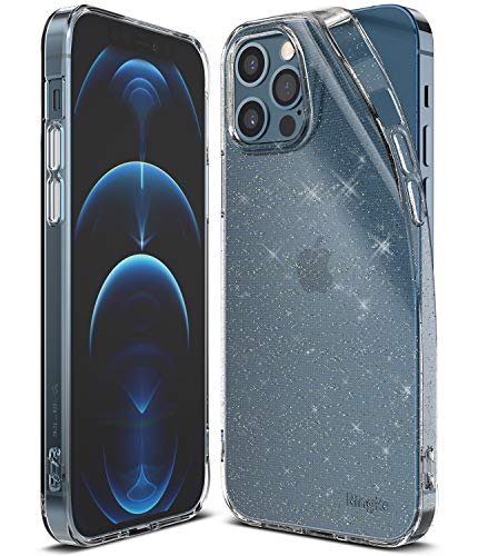 Image of Ringke Air for iPhone 12 Pro Max Case Back Cover, Lightweight Transparent Flexible TPU Scratch Resistant Phone Cover for iPhone 12 Pro Max Back Cover Case - Glitter Clear
