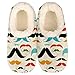 Pantoufles colorées en forme de moustache pour femme - Doublées en peluche - Chaussons confortables, multicolore, Large