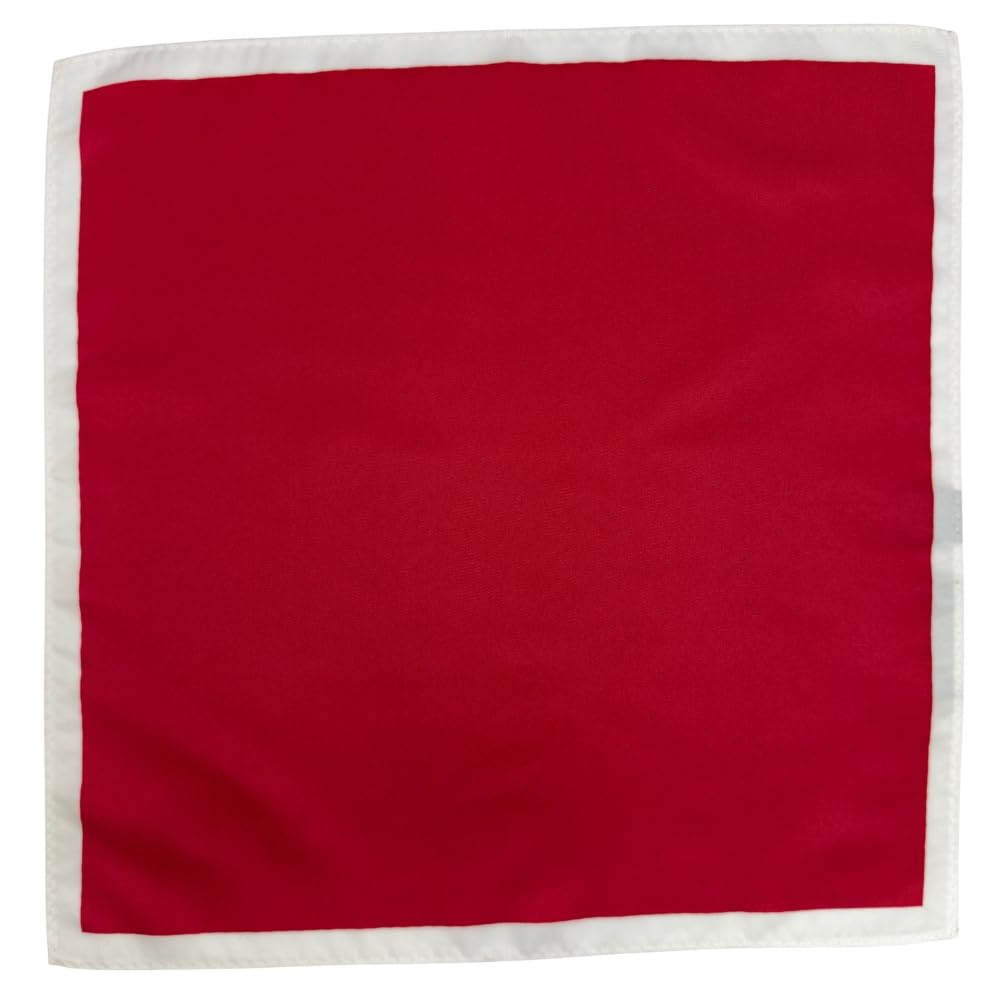 the tie hub Red Microfiber Pocket Square | Solid Design With White Border for Wedding Formal Party-picture-35