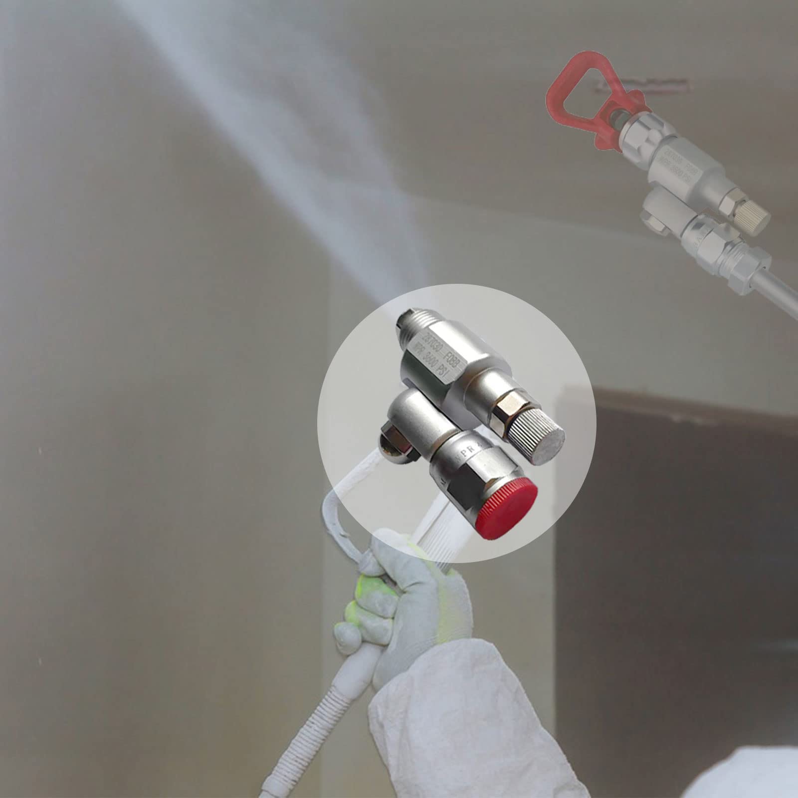 CleanShot 287030 Valvola di intercettazione con punta, giunto adattatore airless per spruzzatore airless, accessori per spruzzatore universale