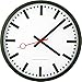 Produktbild Eurotime Funkwanduhr, 35 cm, im Bahnhofsdesign, geräuscharmes Funkwerk, kein Ticken, Metallrahmen Mattschwarz, automatische Zeitein- und Zeitumstellung, für Wohnbereich oder Büro, 59530-05
