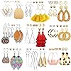 47-Pairs-Fashion-Earrings-for-Women-Girls-Boho-Statement-Tassel-Rattan-Leather-Earrings-Ethnic-Fashion-Butterfly-Stud-Acrylic-Hoop-Silver-Drop-Dangle-Earrings-Set-for-Birthday-Everyday-Jewelry-Gift 47 Pairs Earrings for Women Girls, Boho Statement Tassel Rattan Leather Earrings Butterfly Acrylic Hoop Stud Drop Dangle Earrings Set, Hypoallergenic for Sensitive Ears