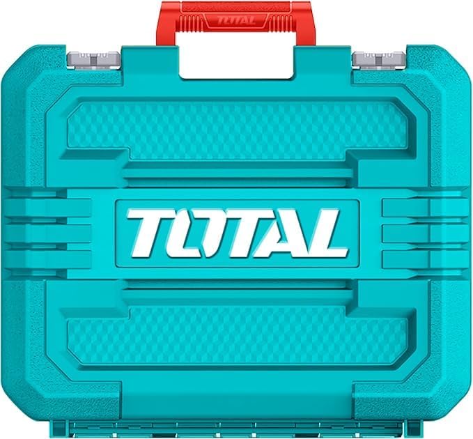 Durable plastic carrying case for the TOTAL Cordless Concrete Nailer.