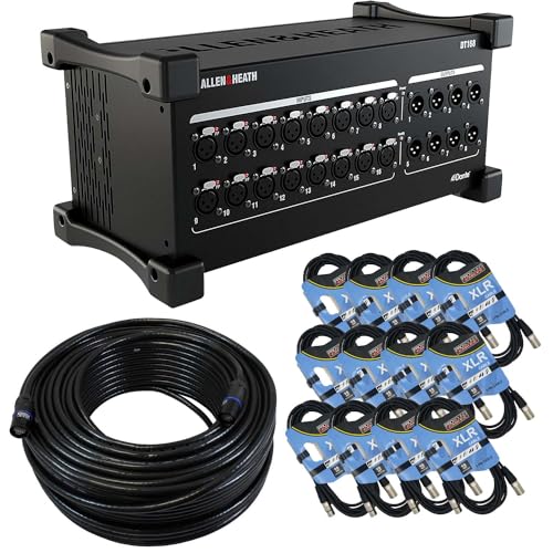 Allen & Heath DT168 16-input Dante, GLS Audio 200FT Cable, (12) XLR Cables Bundle