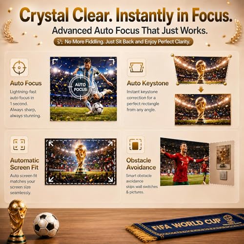 Image of [4000 ANSI & Now with Netflix] 4K Projector with WiFi and Bluetooth for Display Booths, Auto Focus Keystone Smart Projector , Voplls Mini Projector with Adjustable Stand for Home Bedroom (Silver Grey）