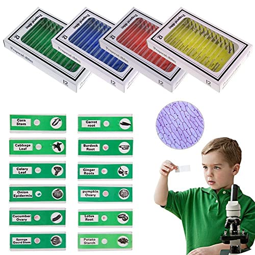 Jiusion JIUSION-48SLIDES 48Pcs Prepared Microscope Slides Specimen Animals Insects Plants Flowers Sample Biological Specimen thumb #5