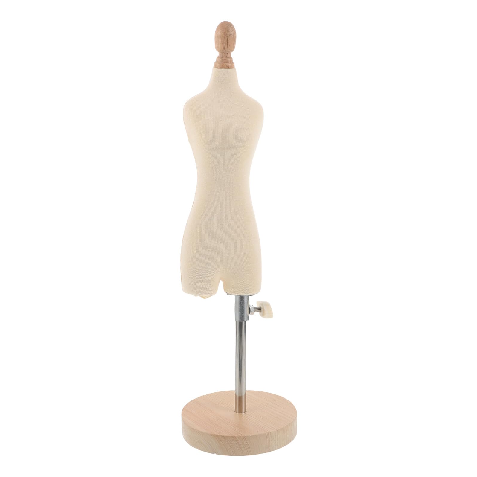 Maniquí Femenino de Costura Ajustable Mini con Soporte para Vestido Base de Madera para Estudio Casa y Enseñanza de Confección