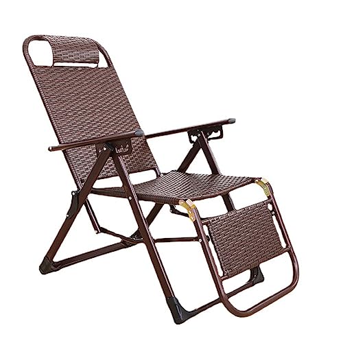 Chaise longue pliante en rotin avec positions réglables pour jardin