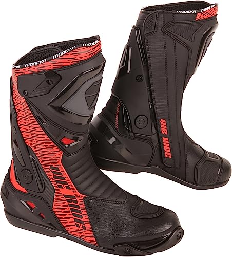 Botte de moto Modeka Yron noire et rouge taille 44 pour motard