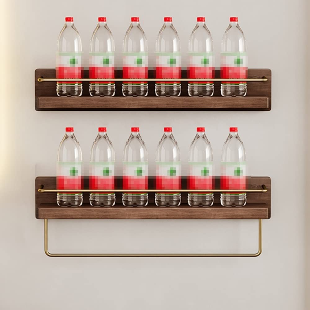 NevStp Estante organizador de madera maciza para ducha, estantes flotantes, accesorios de ducha, multifuncional, para baños, cocinas, dormitorios, con gancho, toallero, 45 cm