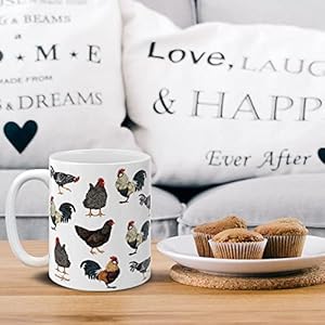 MUGBREW Barnyard Chicken Roosters Ceramic Coffee Mug Tea Cup, 11 OZ MUGBREW Barnyard Chicken Roosters Ceramic Coffee Mug Tea Cup 11 OZ