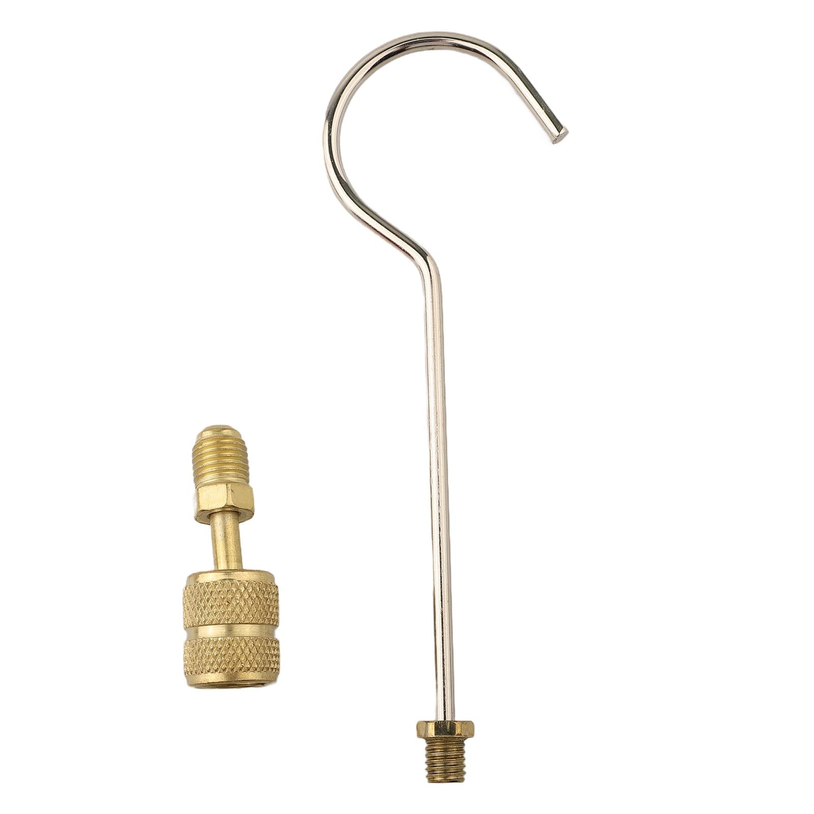 Manifolddruckmessgerät Set für Klimaanlagenwartung, geeignet für R410A R32 R404A R134A, mit 2 Manometern, 3 Schläuchen (rot/blau/gelb) und Haken, Messinggehäuse