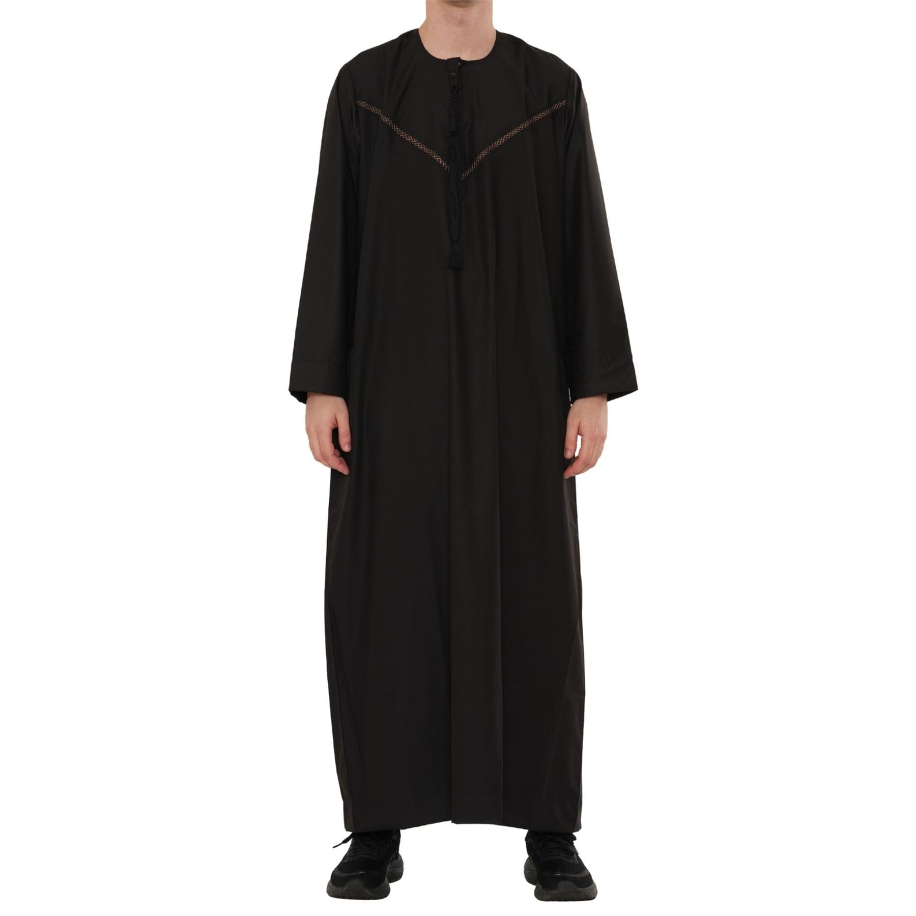 Thobez Men's Thobe Islamic Robe Black 58R