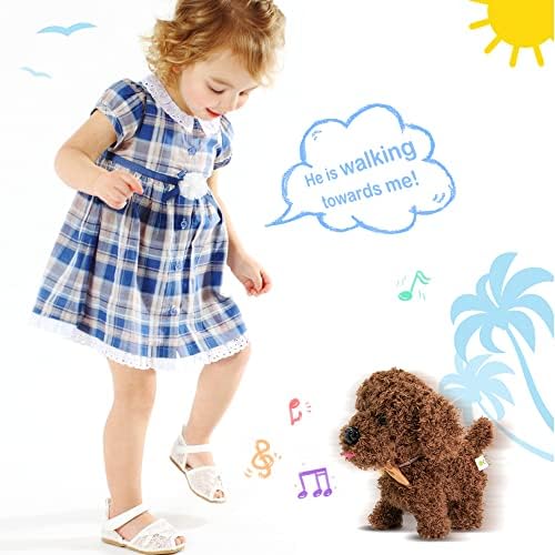 WEofferwhatYOUwant Plush Electronic Labradoodle - Adorable Goldendoodle Teddy Bear Dog. Puppy - Walks, Barks, and Cuddles. Ages 18+ months