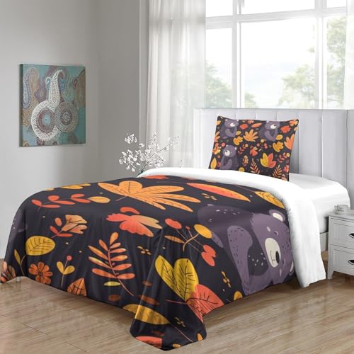 Housse de couette ours 3D anti-glissement avec zip pour lit simple adolescent et enfant - 5