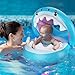 Baby Pool Float with Canopy UPF50+ Sun Protection Inflatable Baby Float Water Toys Summer Toys Baby Swim Float for Pool Aged 6-36 Months
