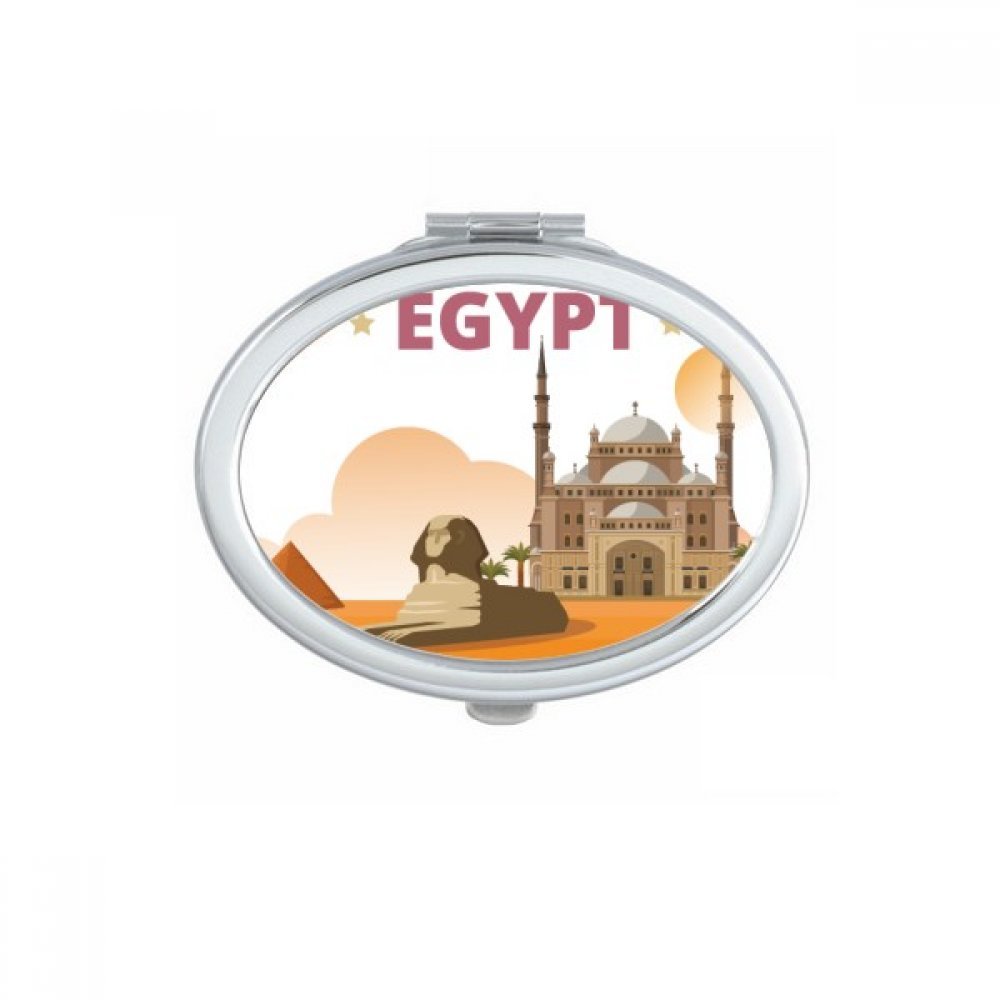 Miroir de poche Egypte compact ovale et petit miroir main de maquillage portable