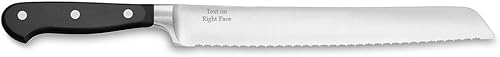 Wusthof - Cuchillo de pan con doble dentadura de 9 pulgadas, clásico, negro, grabado personalizado