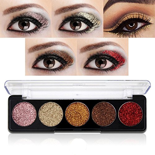 Glitter Powder Makeup Palette,Vodisa Pressed Glitter Eyeshadow Palette Long-Lasting Metallic Shimmer Eye shadow Pallet Eyes Makeup Glitter Highly Pigmented Mineral Pressed Glitter Cosmetic Makeup (2)
