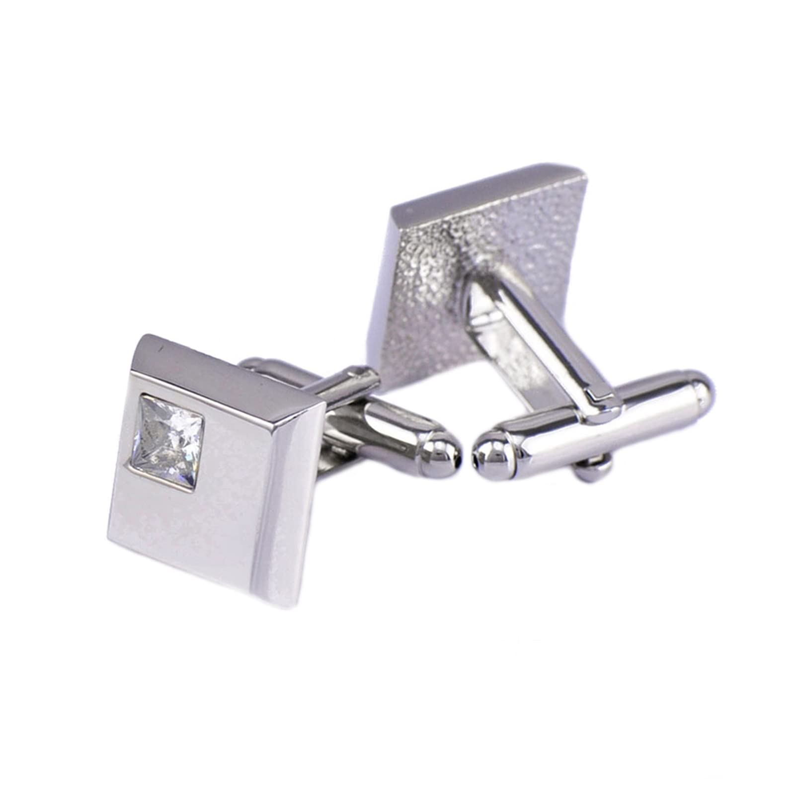 Lieson Gemelos para hombre, gemelos de plata de cristal cuadrado gemelos personalizados, cobre