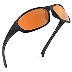 KastKing Hiwassee Polarized Sport Sunglasses for Men and Women, Matte Blackout Frame,Copper Lens