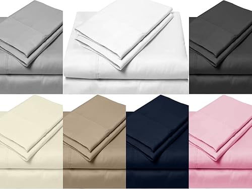 Miniatura 2 de Juego de sábanas divididas de 5 piezas, 800 hilos, 100% algodón, juegos de sábanas divididas Cal-King para camas ajustables, juego de sábanas