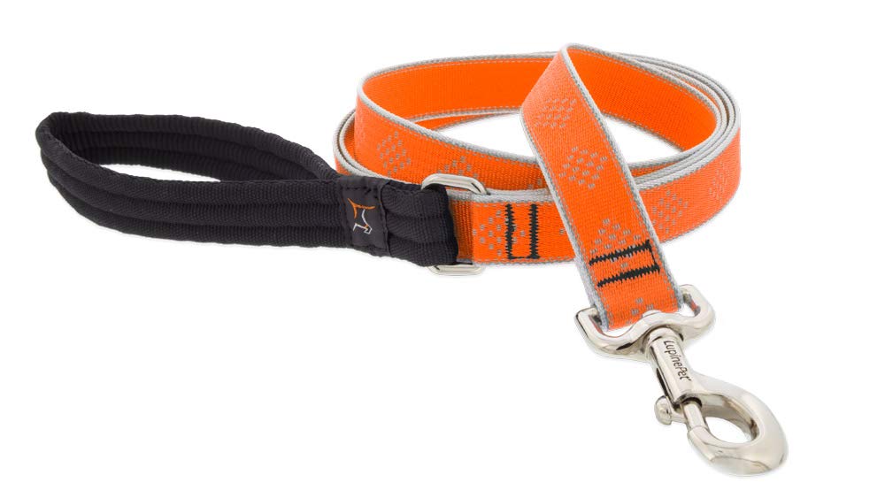 Laisse réfléchissante Lupine Orange Diamant pour chien de 1,8m x 2,5cm