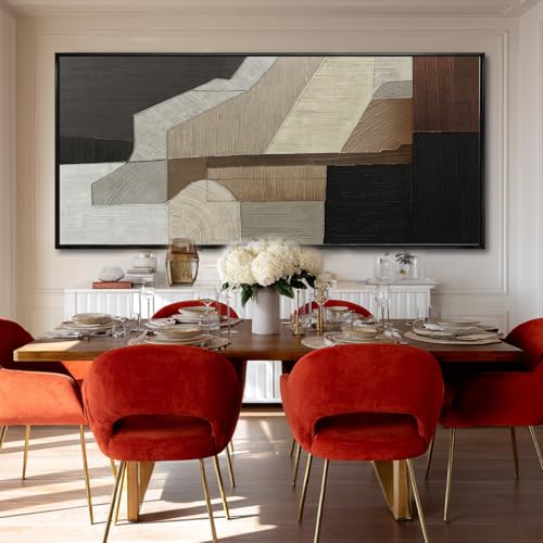 Image of VAYIMDH Textured Wall Paintings Vintage Wall Decor Abstract Canvas Art 32 inchx70 inch Artwork for Office Decorations for Dining Room Area