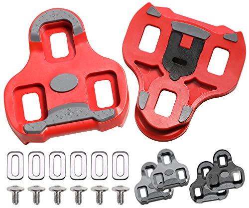 NAACOO Road Bike Cleats Compatible with Look Keo Cleats (0 Degree Float)-Indoor Cycling Peloton Pedals & Spining Class Cycle Cleat (KEO -9 Float)