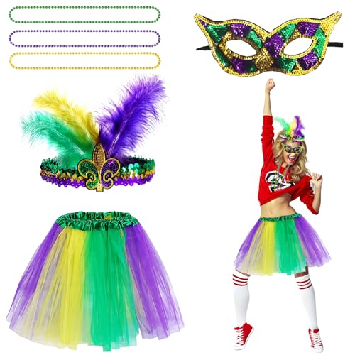 Shyllin 4 PCS Costume de Carnaval Femme (Vert)