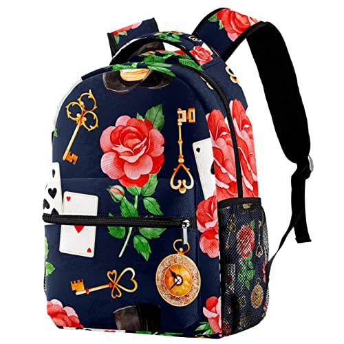 Sac à dos de voyage mixte spacieux avec compartiment ordinateur et motif rose