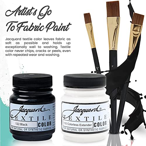 Jacquard Textile Paint 2.25 Oz Black & White Fabric Paint set