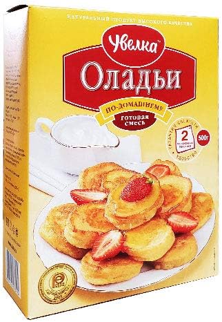Uvelka Pancakes (Russian Oladushki), 100% Natural, Ready mix for baking, 17.6 Ounce / 500 Gr.