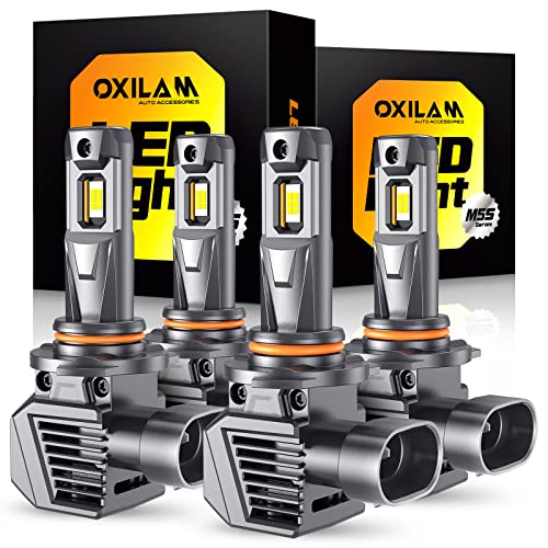 Image of OXILAM 9005 9006 LED Bulbs, 900% High Brightness HB3 HB4 Fog Light Bulb, 6500K Cool White, Pack of 4