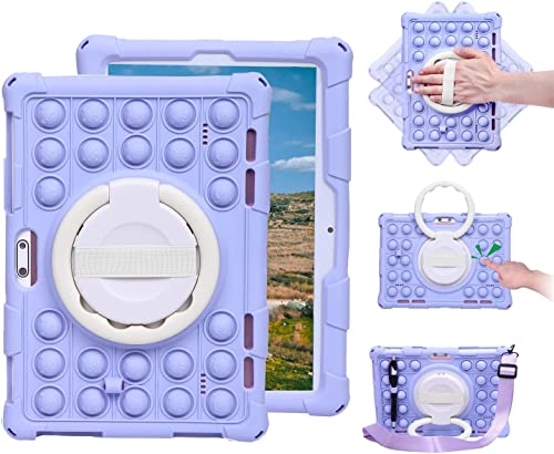 Sfulatdc Funda de silicona con asa giratoria de 360 grados / correa de hombro universal para tablet,...