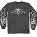 Hot Leathers GMS2118 Bad Scratch Long Sleeve Biker T-Shirt (Charcoal, Medium)