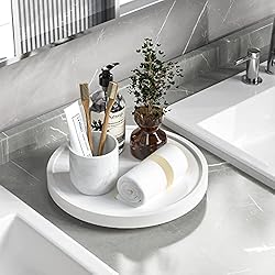 What to keep on bathroom counter circular tray