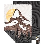 OneTigris Camping キャンプブランケット 高保温性 軽量 スナップボタン付き 肌優しい 柔らか 無臭 エコ 耐久 おしゃれ 収納袋付き 200 x 135 cm アウトドア キャンプ 車中泊 インドア 多用途