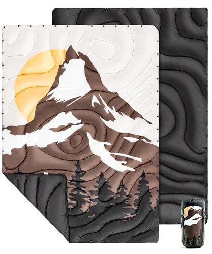 OneTigris Manta de camping al aire libre, manta de viaje ultraligera cálida, manta impermeable para viajes, senderismo, picnic (195 x 140 cm)