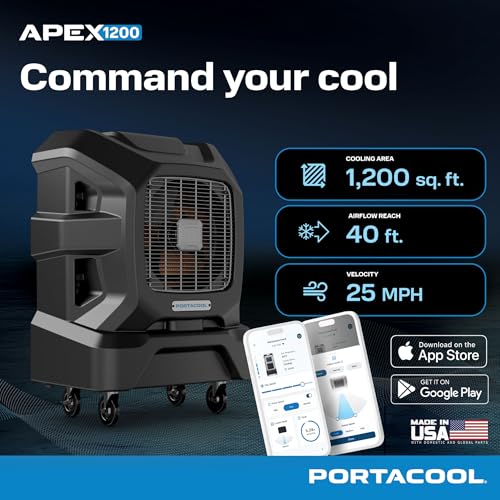 Image of Portacool APEX 1200 Wi-Fi Enabled Portable Evaporative Cooler - 1200 sqft