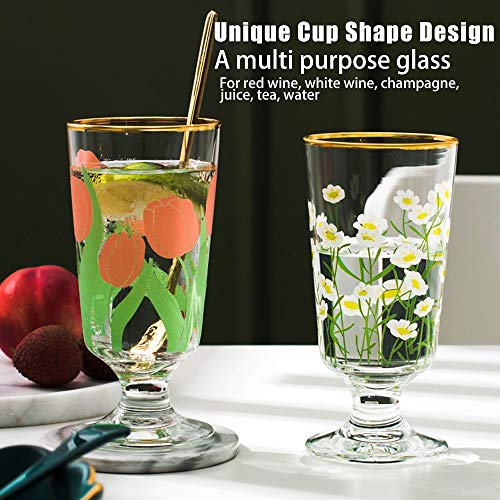 Longjet Red and White Wine Glasses, Champagne Crystal Drinking Glass Cups, 10 Ounce (Tulip)