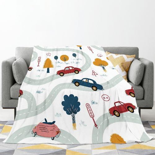 Manta Polar 220 x 240 Automóviles, Mantas para Cama 105 de Franela Cálida y Cómoda para Niños y Adultos, Mantitas para Sofá Reversible para Cubre Sofa Colchas, Fácil de cuidar_6779a